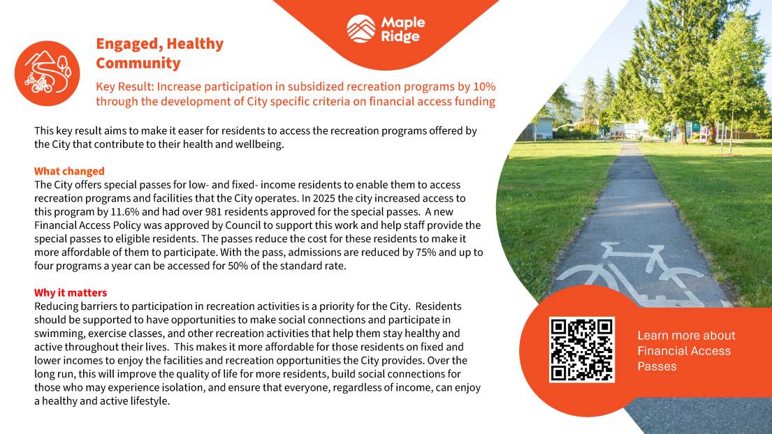A preview of the Recreation Participation Increase Key Result Case Study.