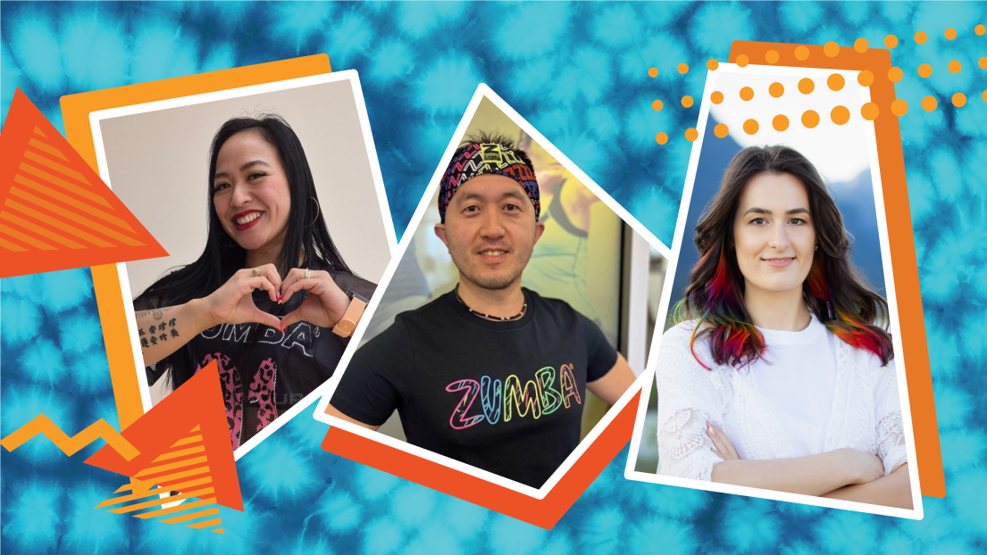 Photos of three Zumba instructors