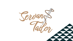 The Servan Tailor logo next to a soccer-ball patterned mountain.