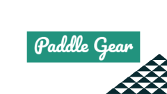 The Paddle Gear logo next to a soccer-ball patterned mountain.