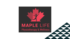 The Maple Life Physiotherapy and Wellness logo next to a soccer ball patterned mountain.