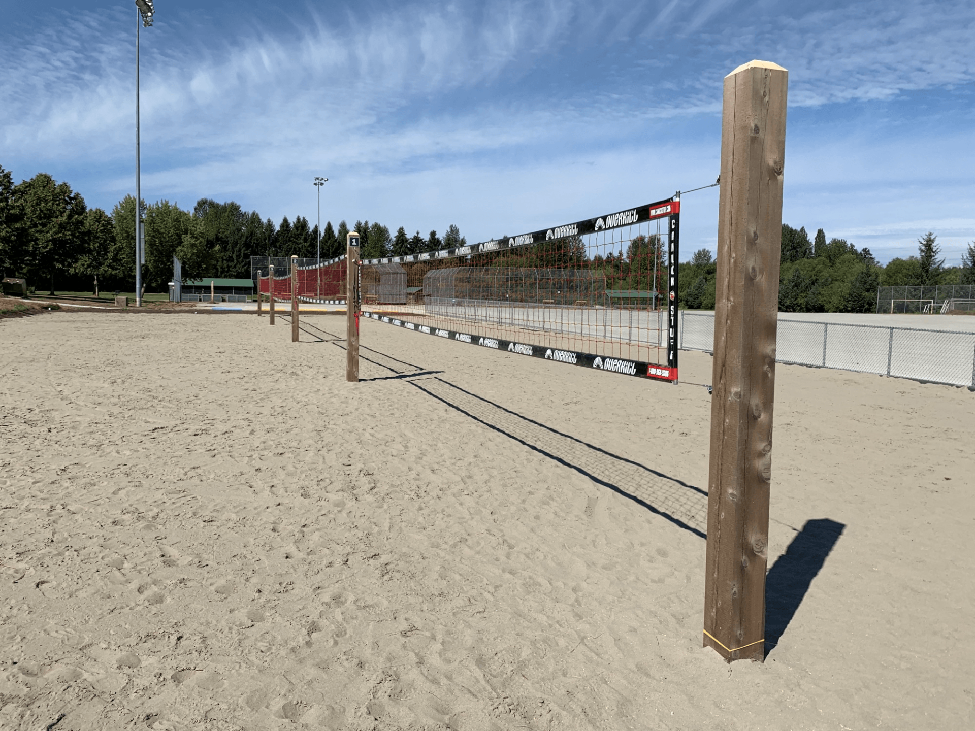 A few volleyball court on a sandy beach