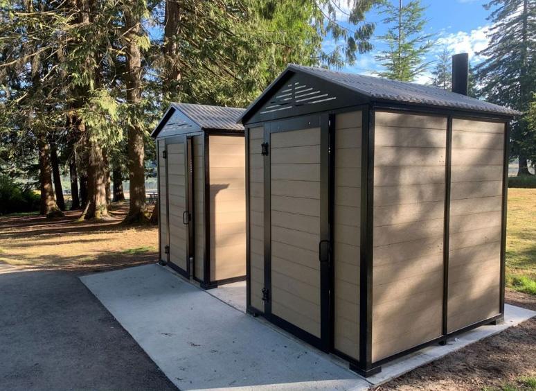 Two washroom-changeroom facilities within Whonnock Lake Park
