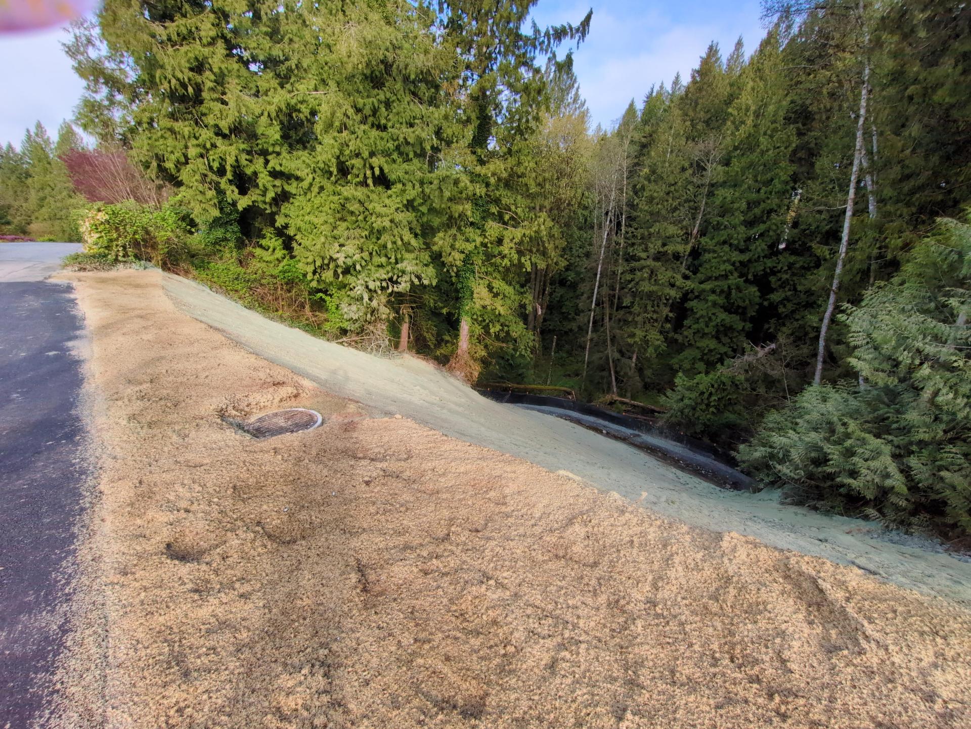 View of repaired slope from top of the slope