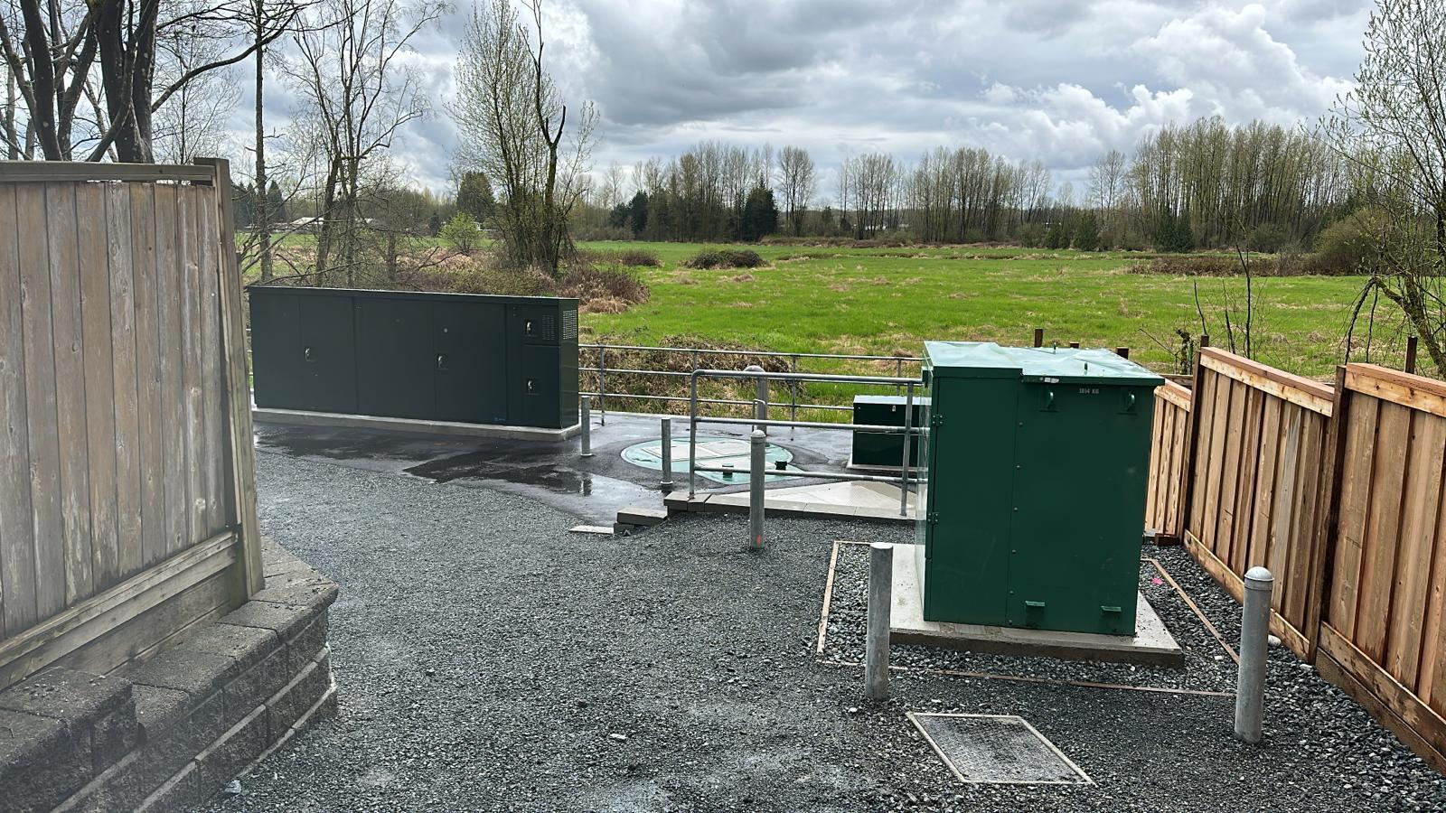 Utility boxes housing new lift station