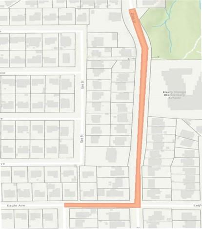 A map showing the project extents along 230 Street and Eagle Avenue