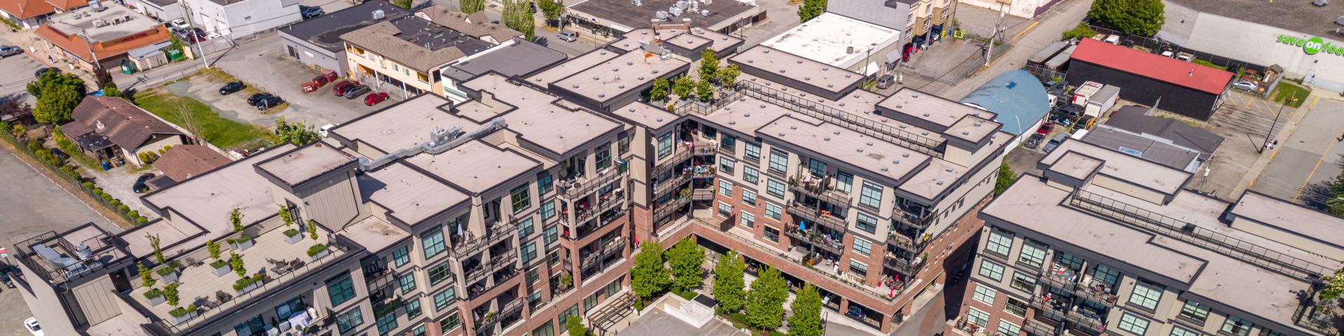 An aerial view of the Brickwater complex.